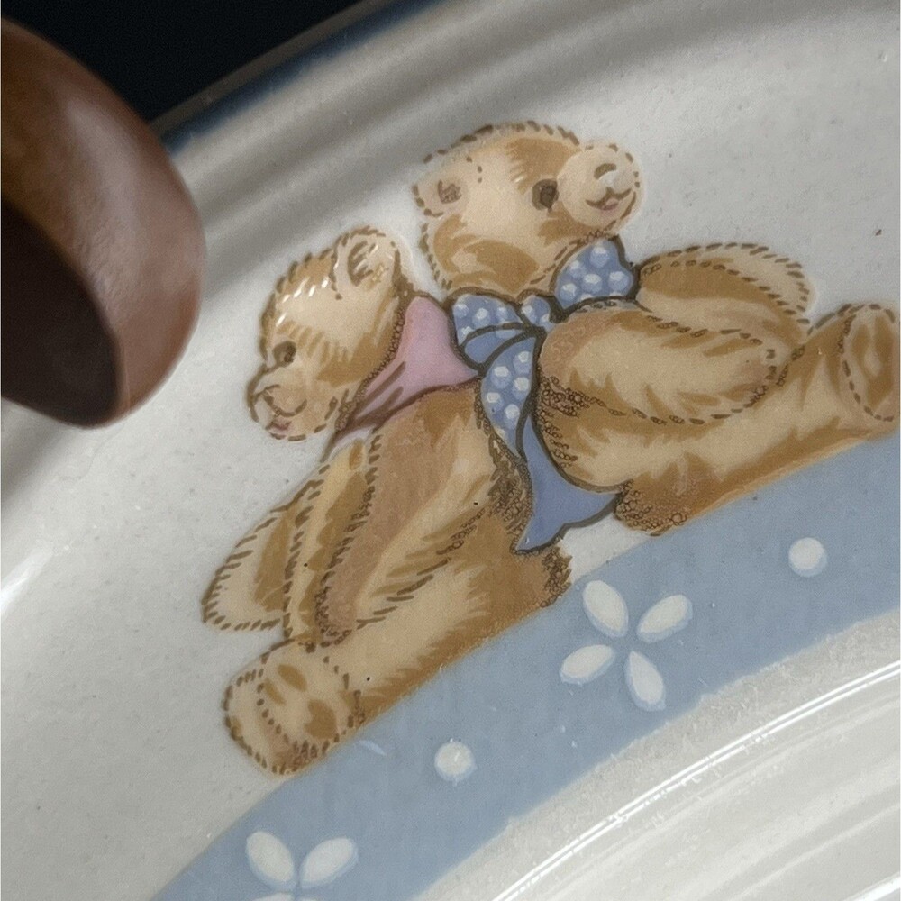 Tienshan Stoneware Theodore Country Bear Dinner 10.25” Plate - Picture 3 of 6